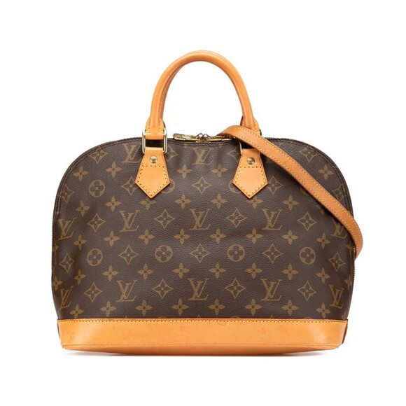 LOUIS VUITTON Black Monogram Leather Alma PM Shoulder Bag - Picture 1 of 12
